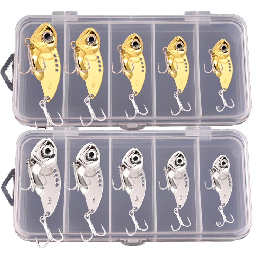 Fishing Lure Crankbait - 5 قطعة VIB المعادن ملعقة الصيد