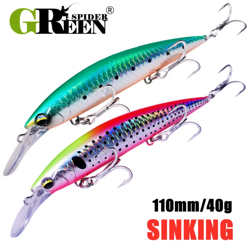 Fishing Lure Jerkbait - GREENSPIDER الوزن الثقيل أسماك 110 مللي