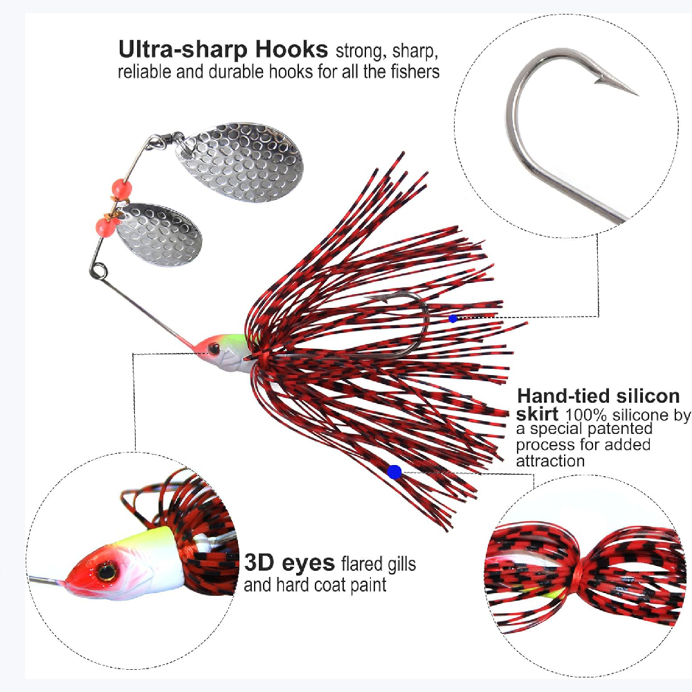 6 قطعة سبينيربايت الصيد السحر  - مراجعة Fishing Lure Making Kit وسعره