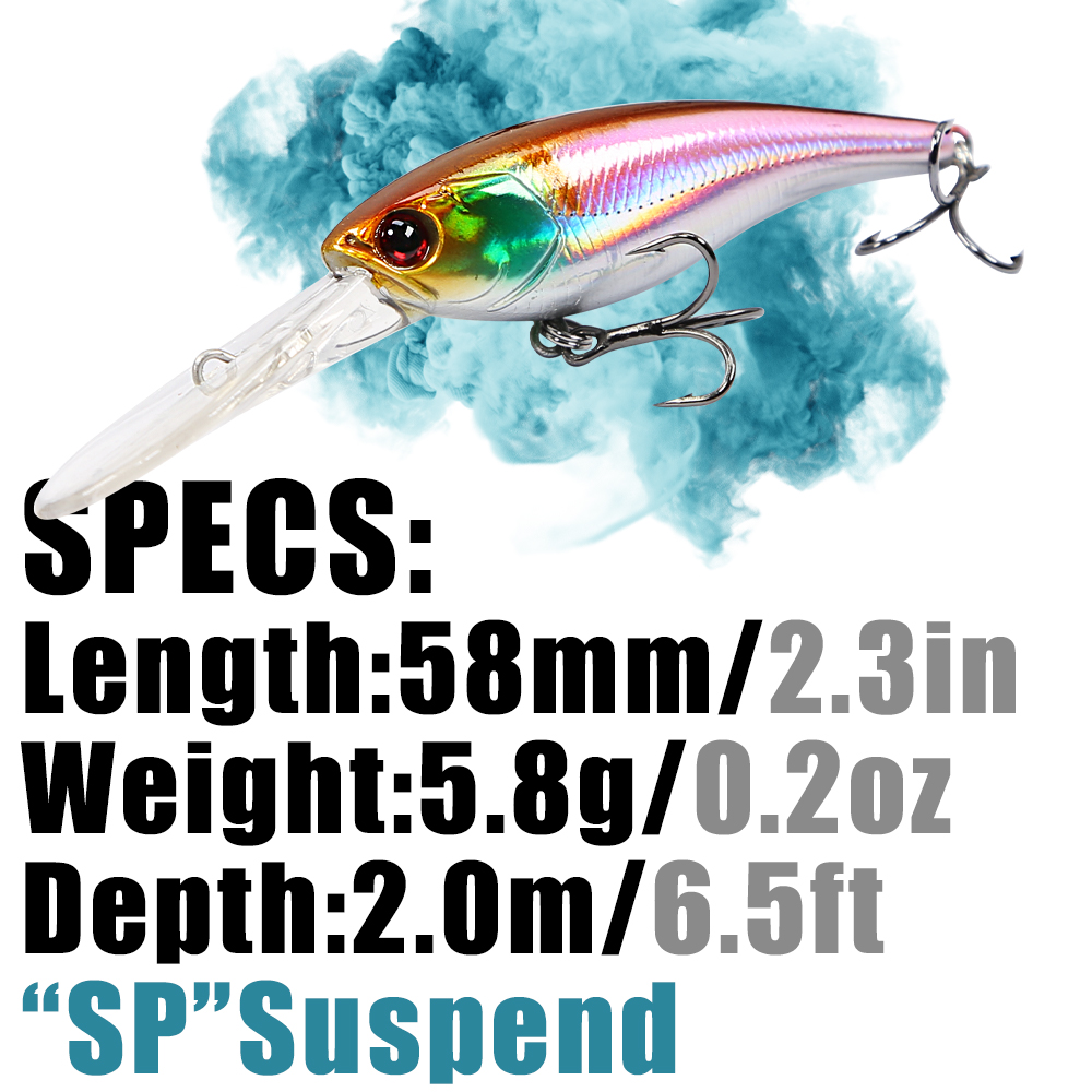 B & U 58 مللي متر نظام الوزن ا - مراجعة Fishing Lure Crankbait وسعره